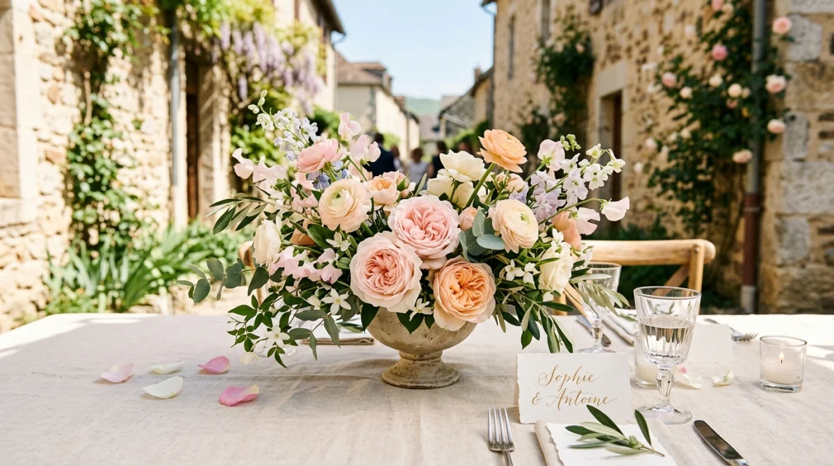 Compositions florales pour un mariage à Pau