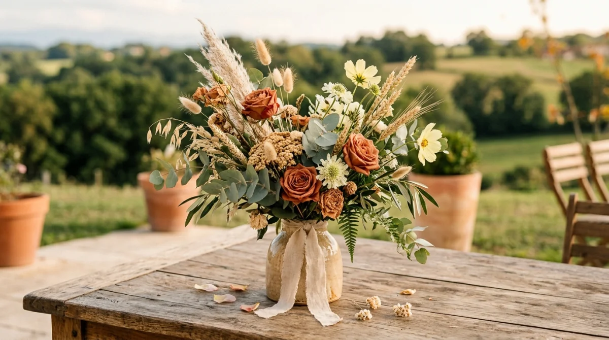 Compositions florales pour un mariage à Pau