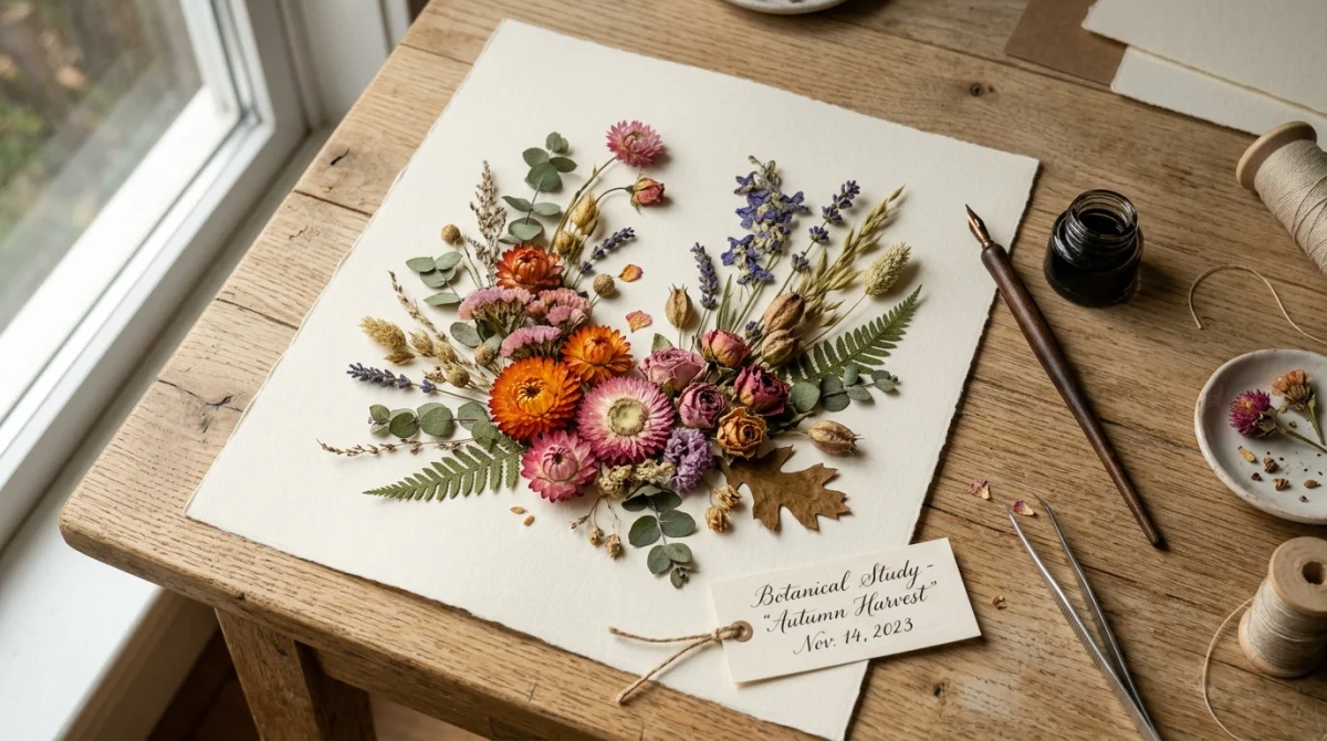 Réussir un herbier décoratif avec des fleurs séchées